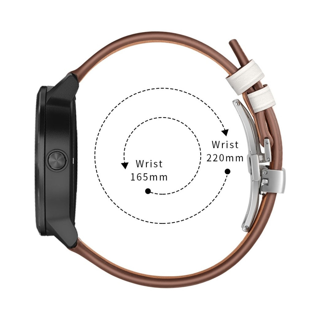 Fed Garmin Vivoactive 3 / Garmin Vivomove HR Ægte læder Rem - Hvid#serie_7