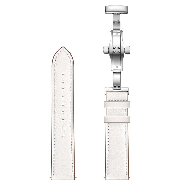 Fed Garmin Vivoactive 3 / Garmin Vivomove HR Ægte læder Rem - Hvid#serie_7