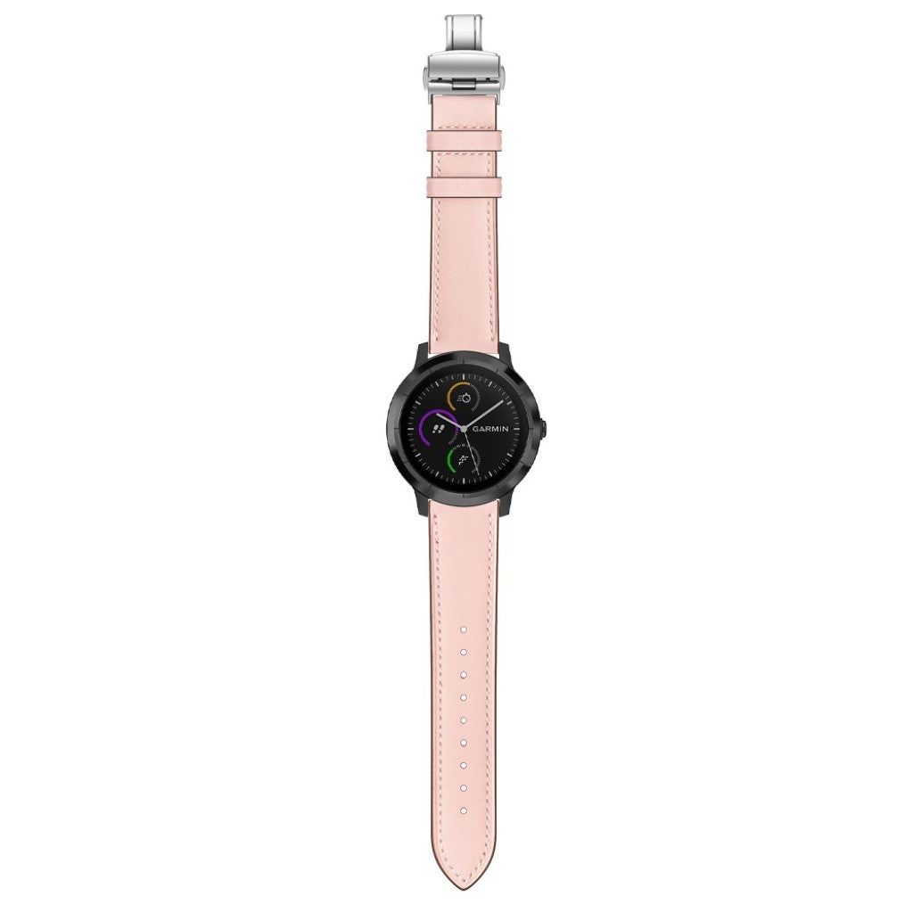 Fed Garmin Vivoactive 3 / Garmin Vivomove HR Ægte læder Rem - Pink#serie_8