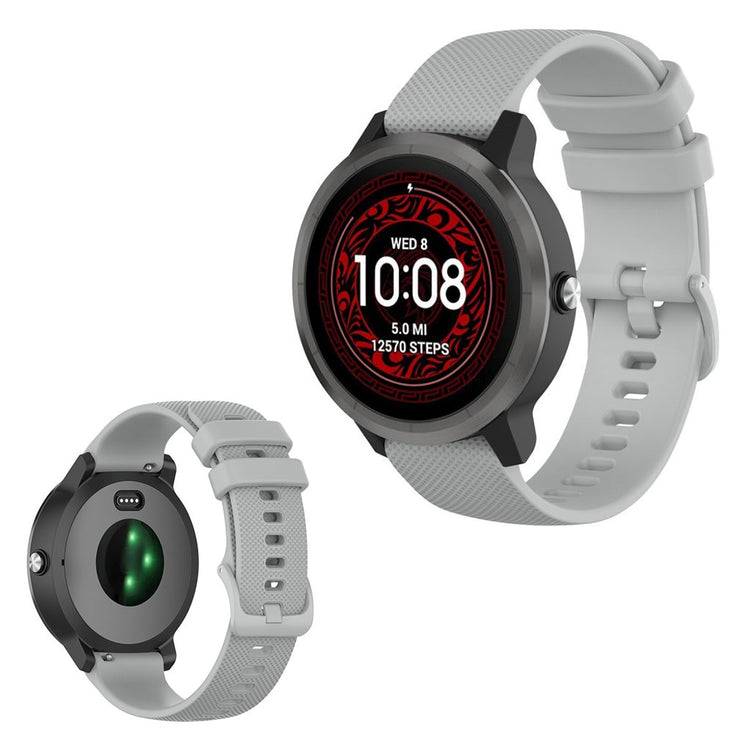 Garmin Vivoactive 3 / Garmin Vivoactive 3 Music Silikone Rem - Sølv#serie_3
