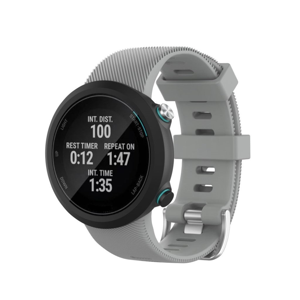 Rigtigt kønt Universal Garmin Silikone Rem - Sølv#serie_3