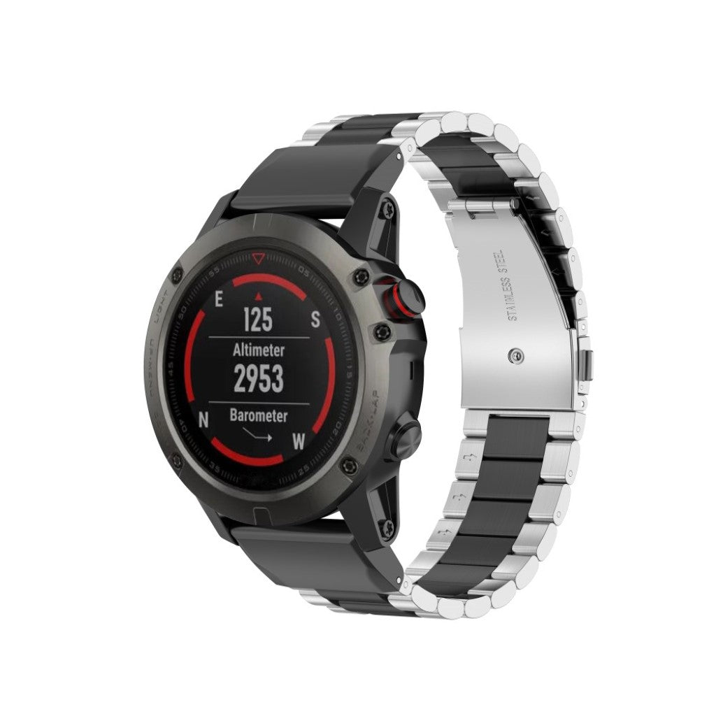 Mega komfortabel Universal Garmin Metal Rem - Sølv#serie_3