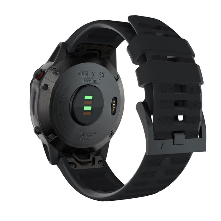 Kønt Garmin Fenix 6X Pro / Garmin Fenix 6X Silikone Rem - Sort#serie_1
