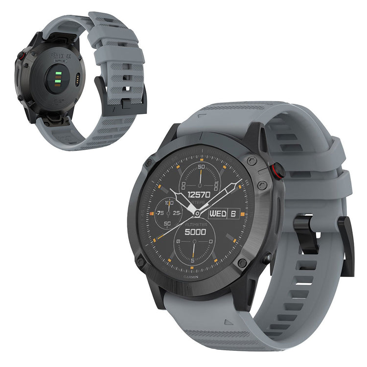 Flot Garmin Fenix 6X Pro / Garmin Fenix 6X Silikone Urrem - Rød#serie_3