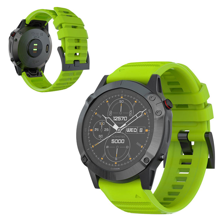 Kønt Garmin Fenix 6X Pro / Garmin Fenix 6X Silikone Rem - Grøn#serie_8