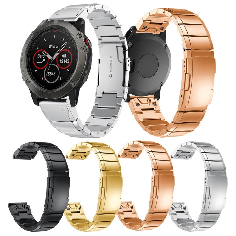 Smuk Garmin Fenix 5X / Garmin Tactix Charlie Metal Rem - Sort#serie_1