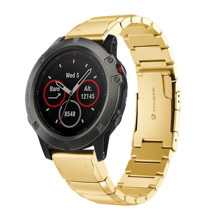 Smuk Garmin Fenix 5X / Garmin Tactix Charlie Metal Rem - Guld#serie_3