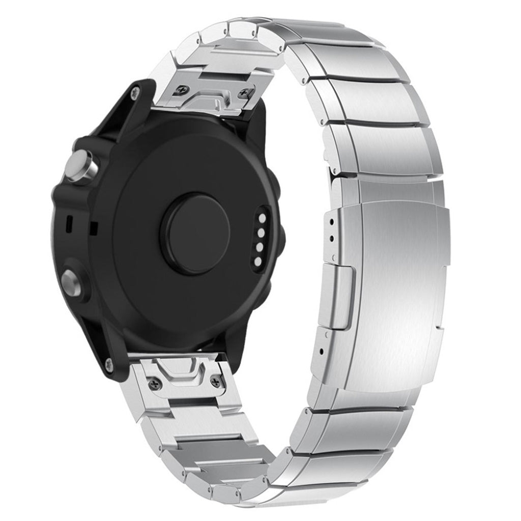 Smuk Garmin Fenix 5X / Garmin Tactix Charlie Metal Rem - Sølv#serie_4