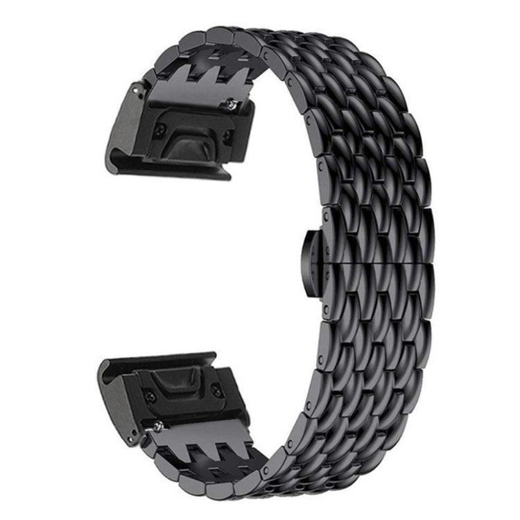 Mega cool Garmin Fenix 5X / Garmin Tactix Charlie Metal Rem - Sort#serie_1