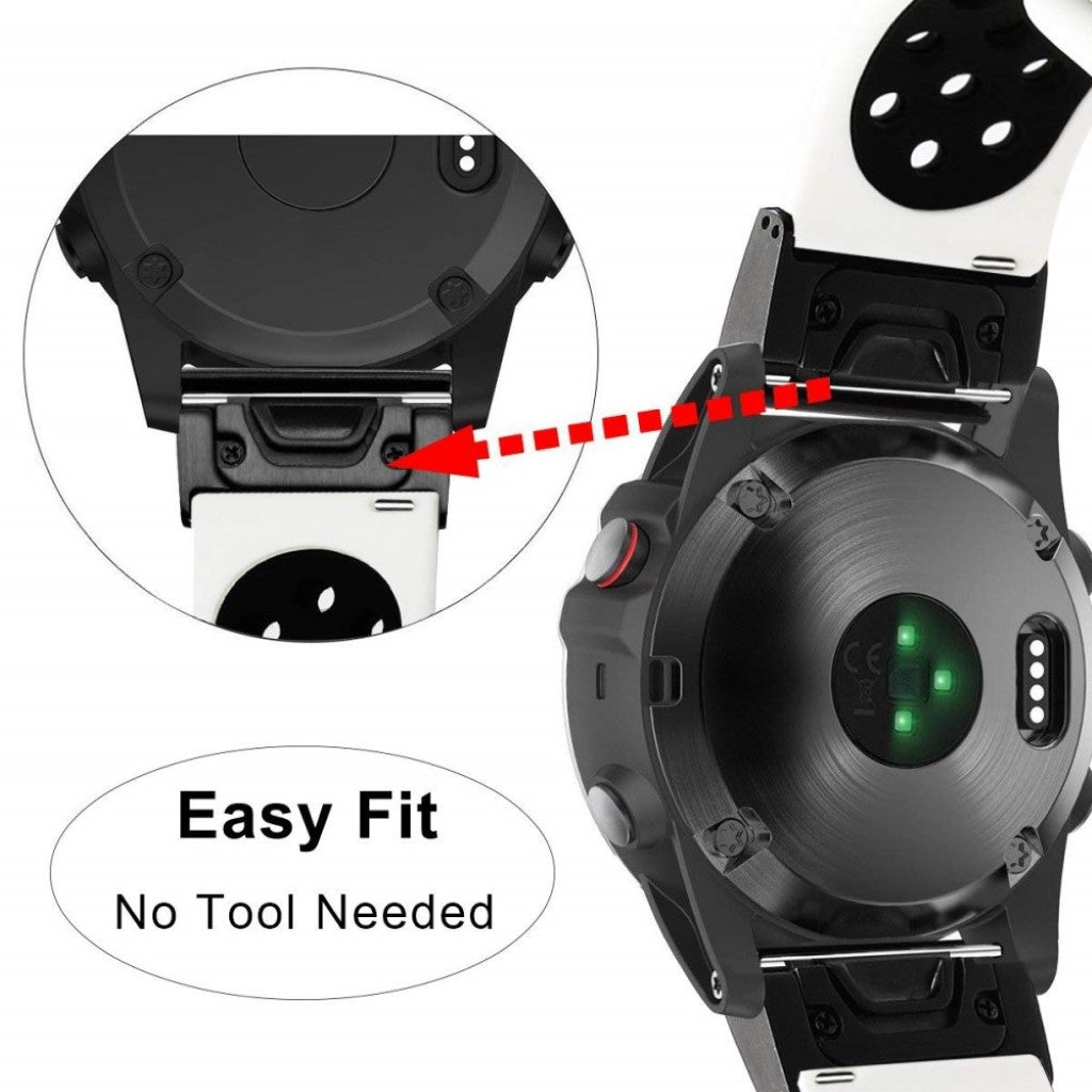 Udsøgt Garmin Fenix 5X / Garmin Tactix Charlie Silikone Rem - Hvid#serie_1