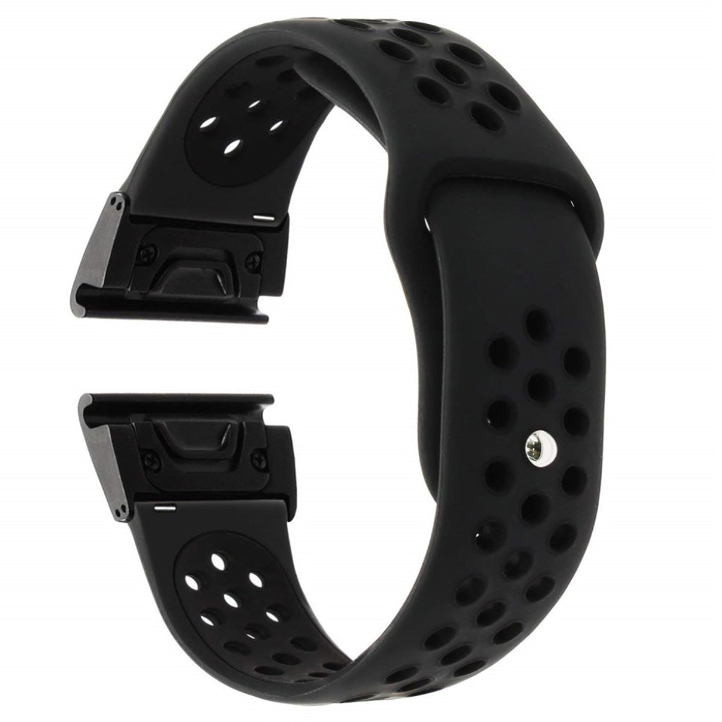 Udsøgt Garmin Fenix 5X / Garmin Tactix Charlie Silikone Rem - Sort#serie_2