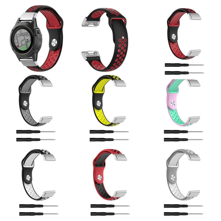 Mega fint Garmin Fenix 5X Silikone Rem - Rød#serie_4