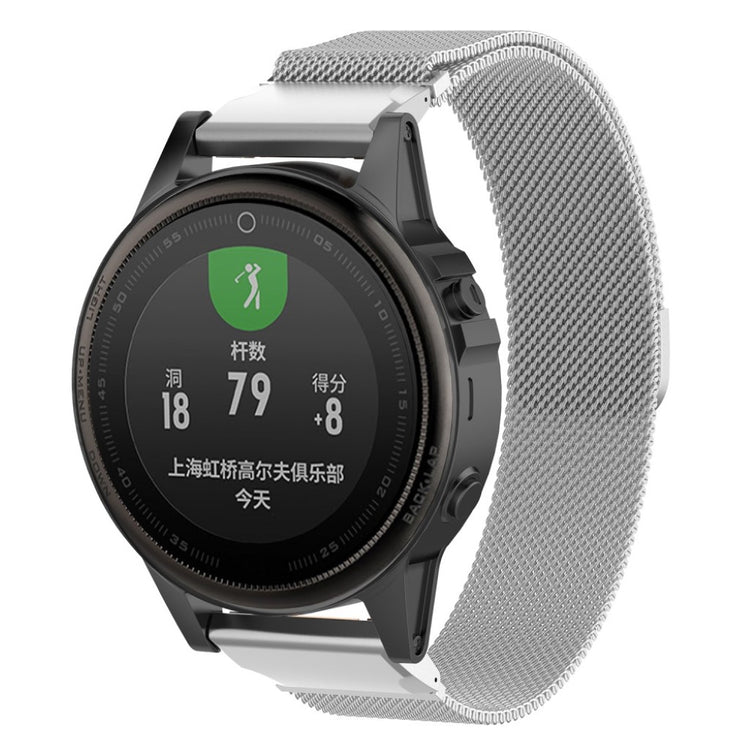 Mega slidstærk Garmin Fenix 5S Metal Rem - Sølv#serie_3