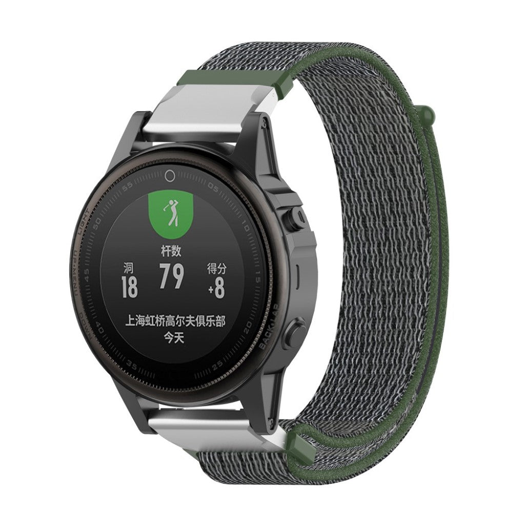 Mega holdbart Garmin Fenix 5S Nylon Rem - Grøn#serie_8