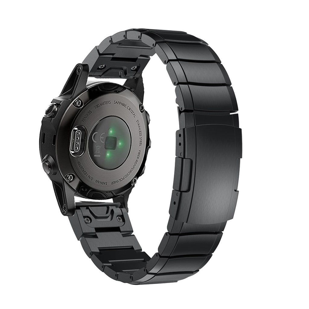 Meget holdbart Garmin Fenix 5S Metal Rem - Sort#serie_1