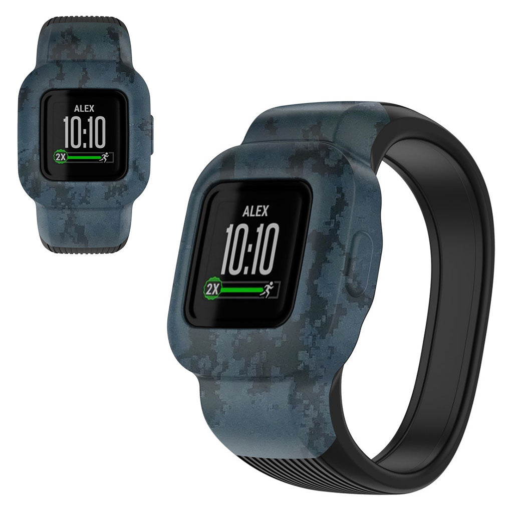 Tidsløst Garmin Vivofit Jr 3 Silikone Rem - Størrelse: S - Blå#serie_5