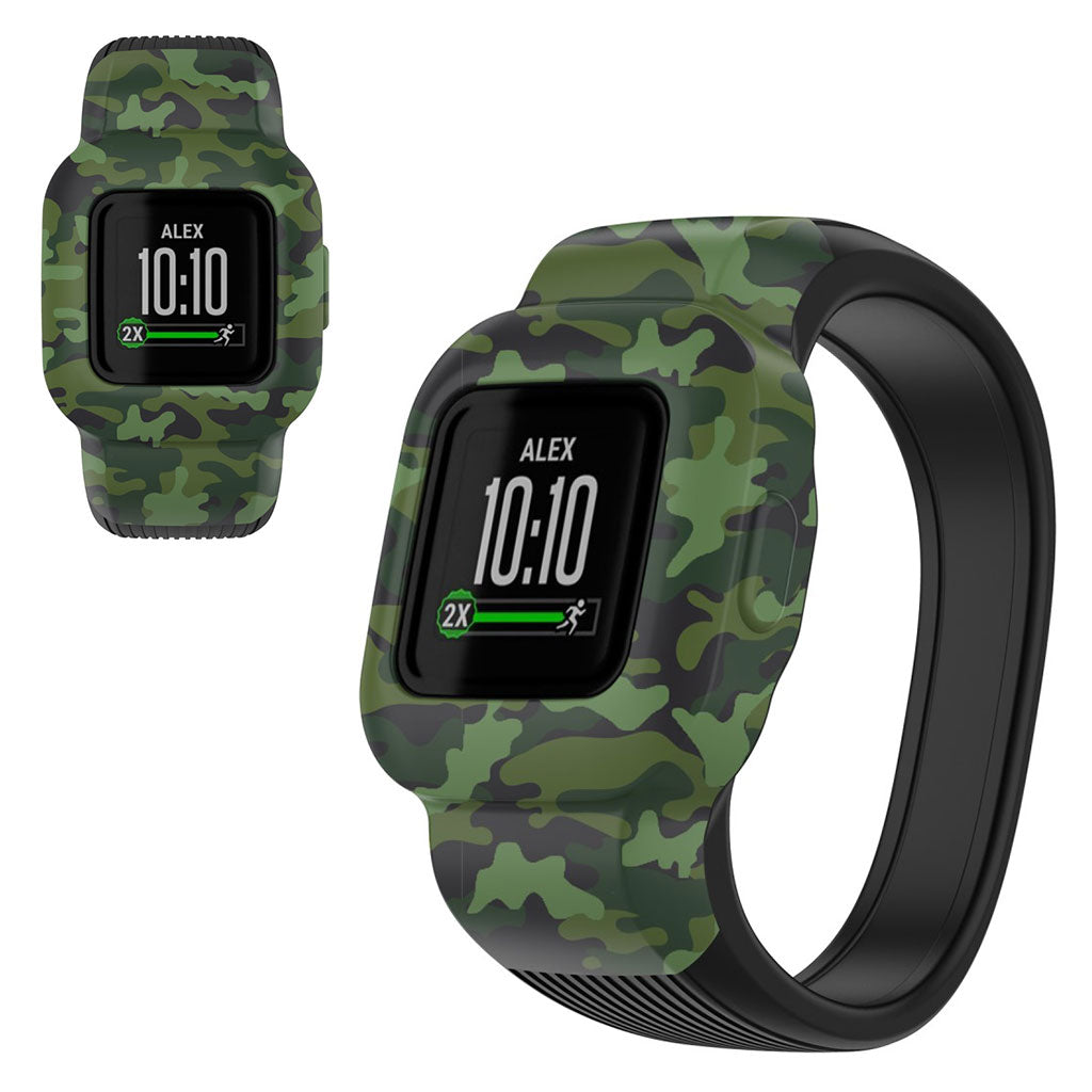 Tidsløst Garmin Vivofit Jr 3 Silikone Rem - Størrelse: S - Grøn#serie_8