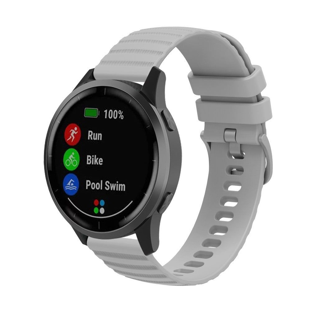 Meget nydelig Universal Garmin Silikone Rem - Sølv#serie_5