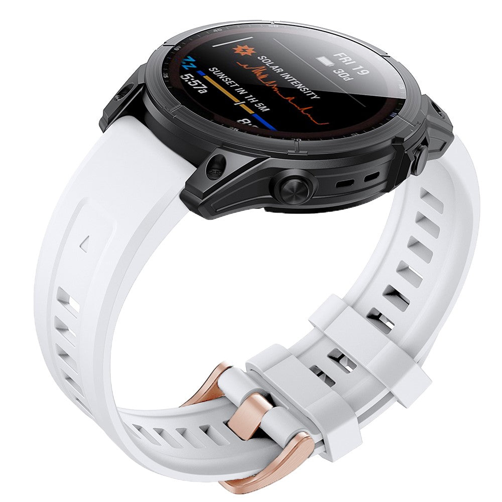 Mega slidstรฆrk Garmin Fenix 7S Silikone Rem - Hvid#serie_1
