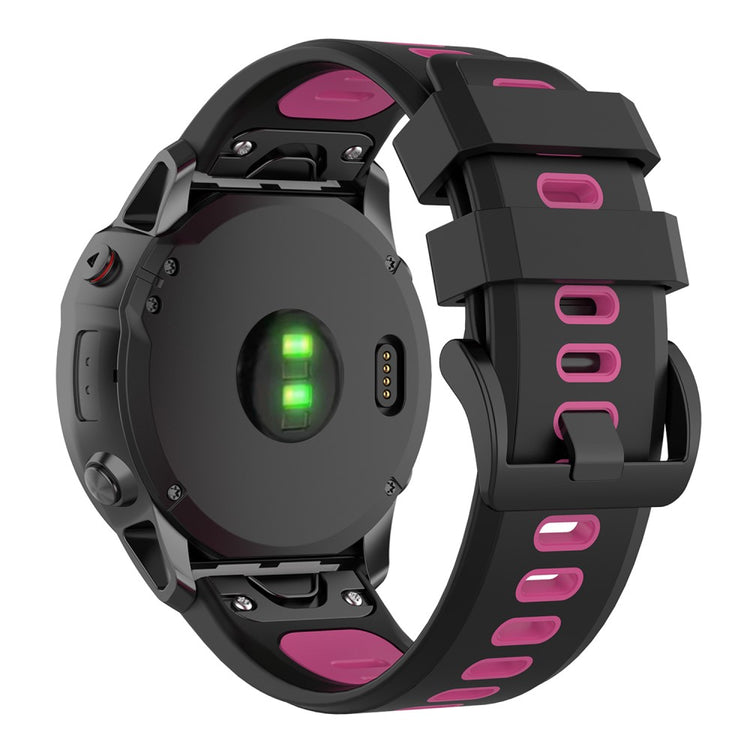 Fed Garmin Fenix 7X Silikone Rem - Sort#serie_3