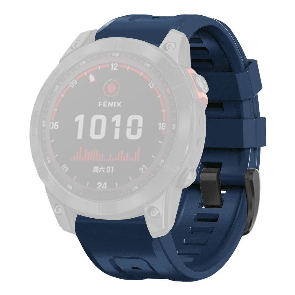 Super hårdfør Garmin Fenix 7X Silikone Rem - Blå#serie_1