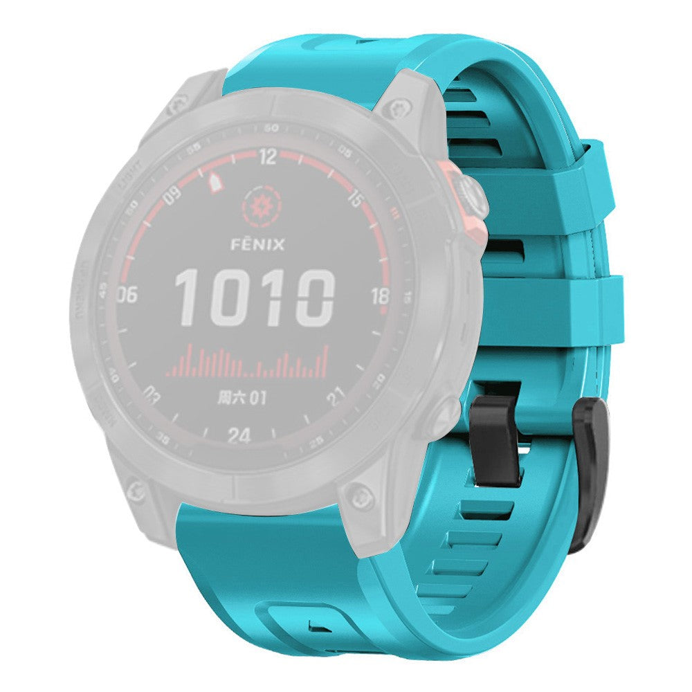 Super hårdfør Garmin Fenix 7X Silikone Rem - Blå#serie_13