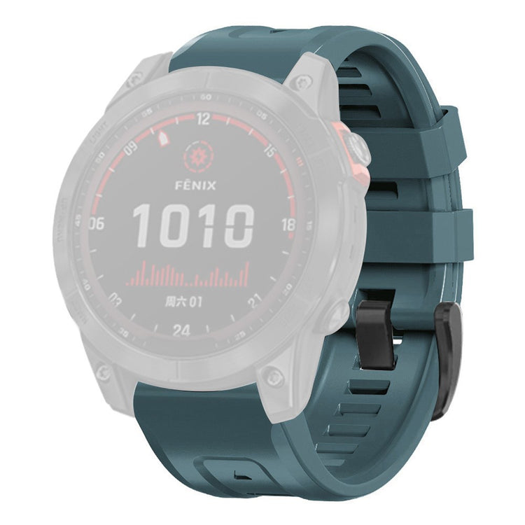 Super hårdfør Garmin Fenix 7X Silikone Rem - Grøn#serie_14