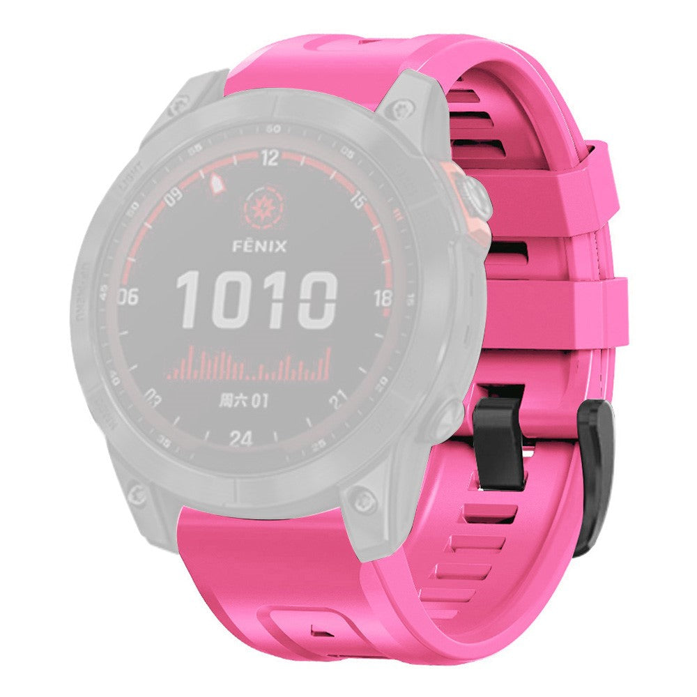 Super hårdfør Garmin Fenix 7X Silikone Rem - Pink#serie_6