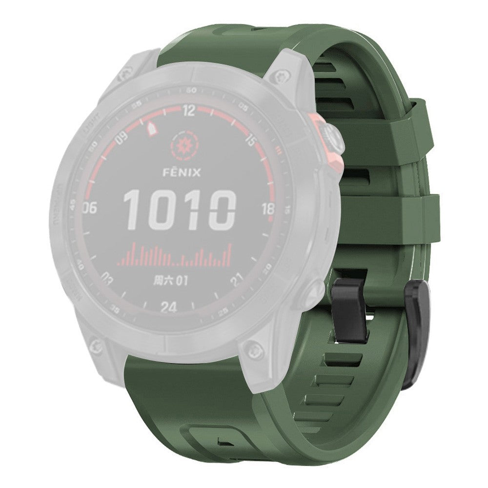 Super hårdfør Garmin Fenix 7X Silikone Rem - Grøn#serie_9