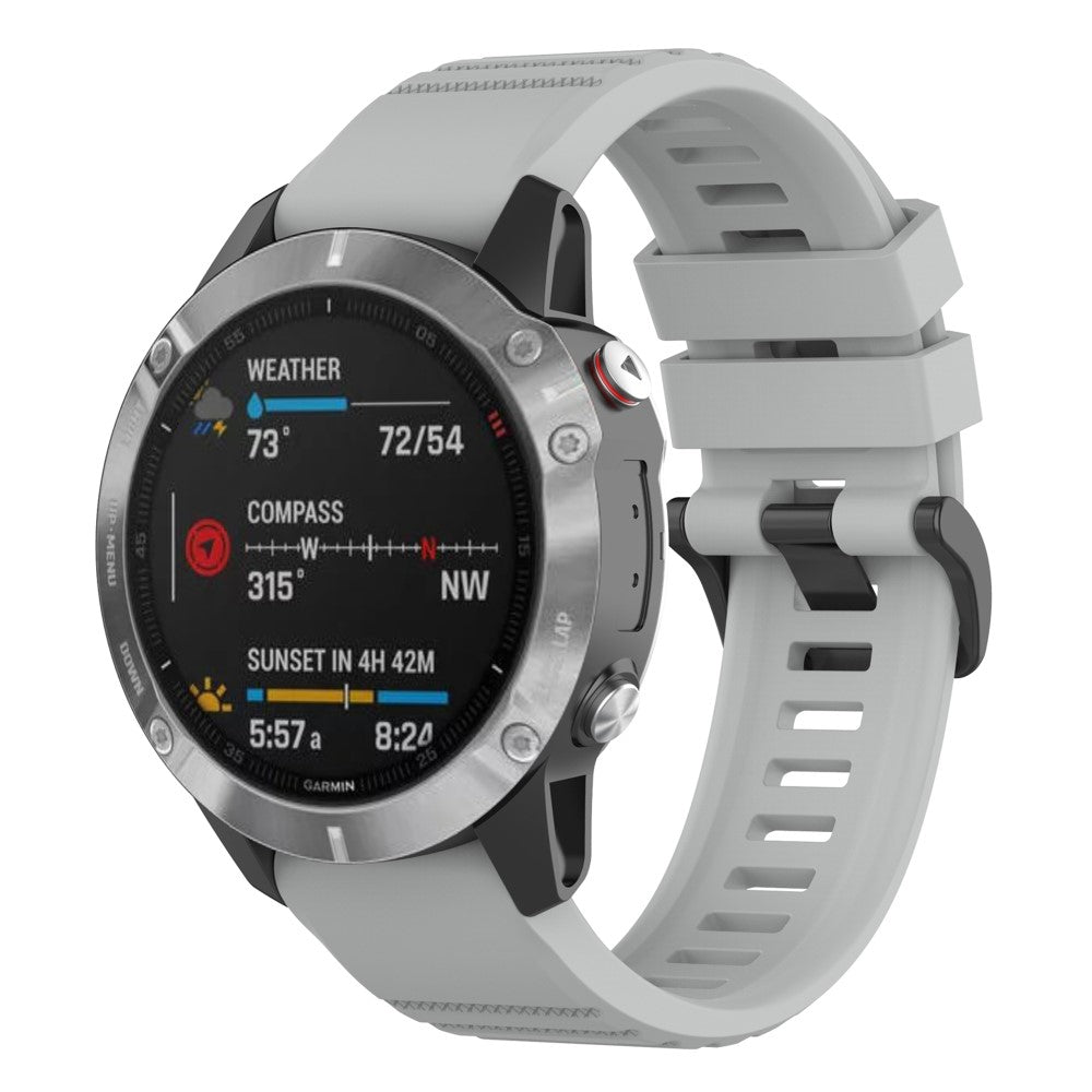Sejt Garmin Fenix 7 Silikone Rem - Sølv#serie_3