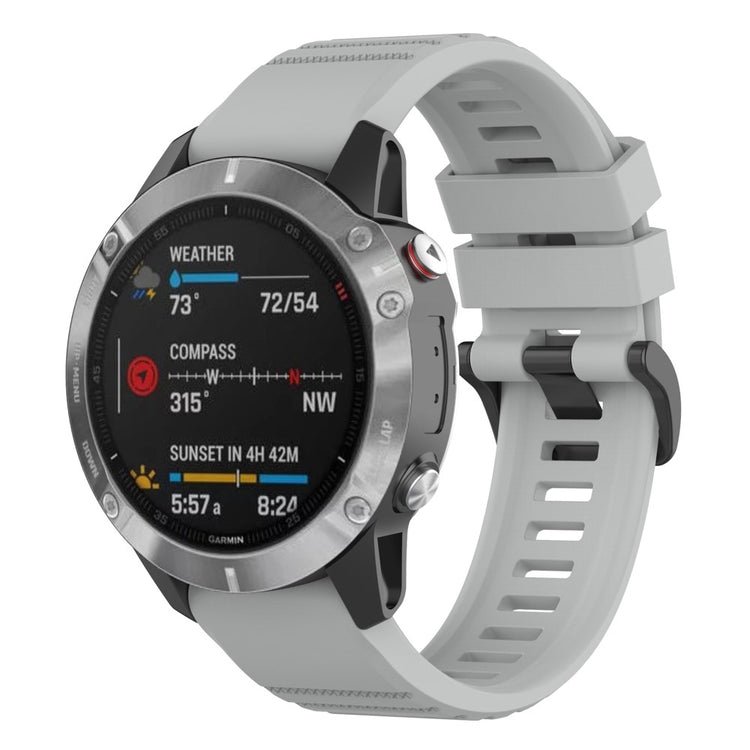 Sejt Garmin Fenix 7 Silikone Rem - Sølv#serie_3