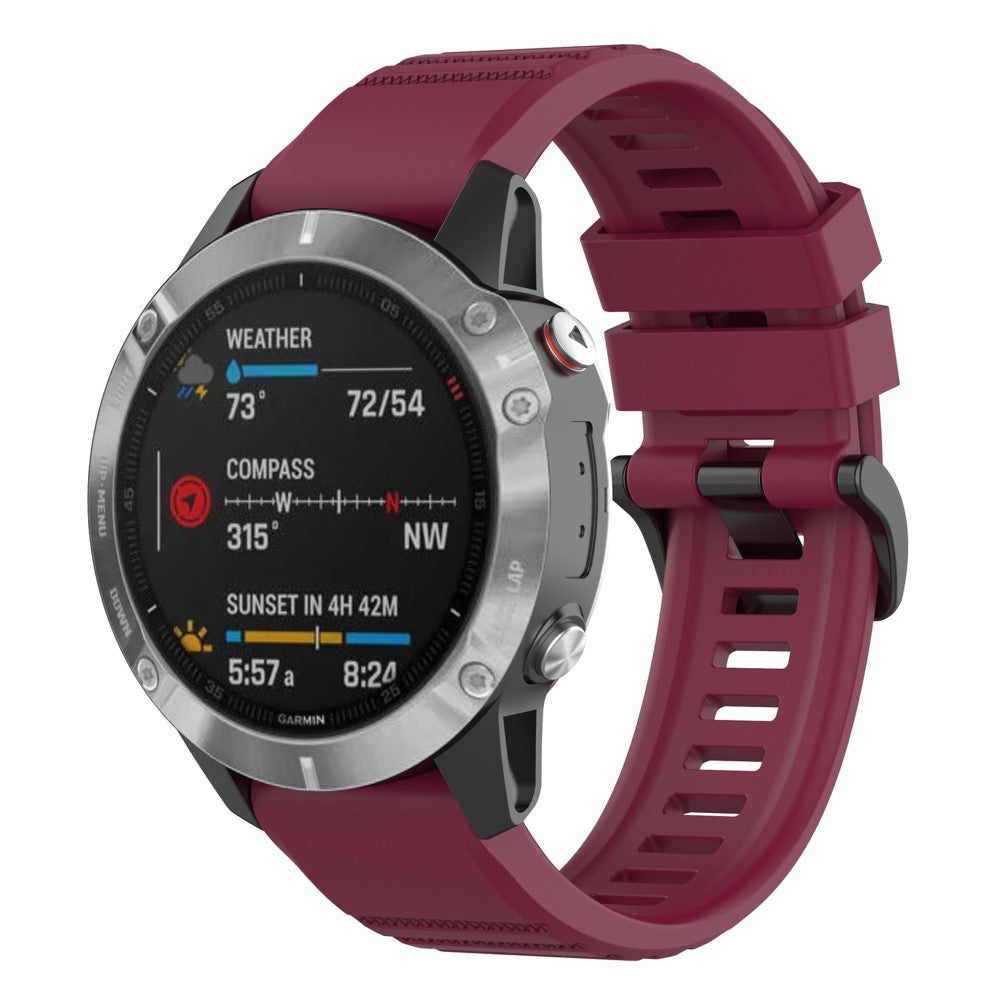 Sejt Garmin Fenix 7 Silikone Rem - Rød#serie_4