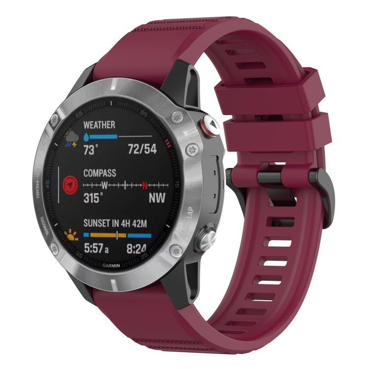 Sejt Garmin Fenix 7 Silikone Rem - Rød#serie_4