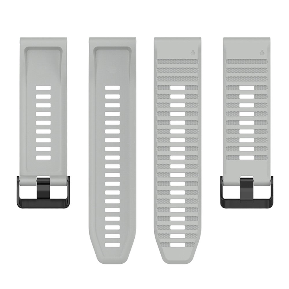 Rigtigt smuk Universal Garmin Silikone Urrem - Sølv#serie_6