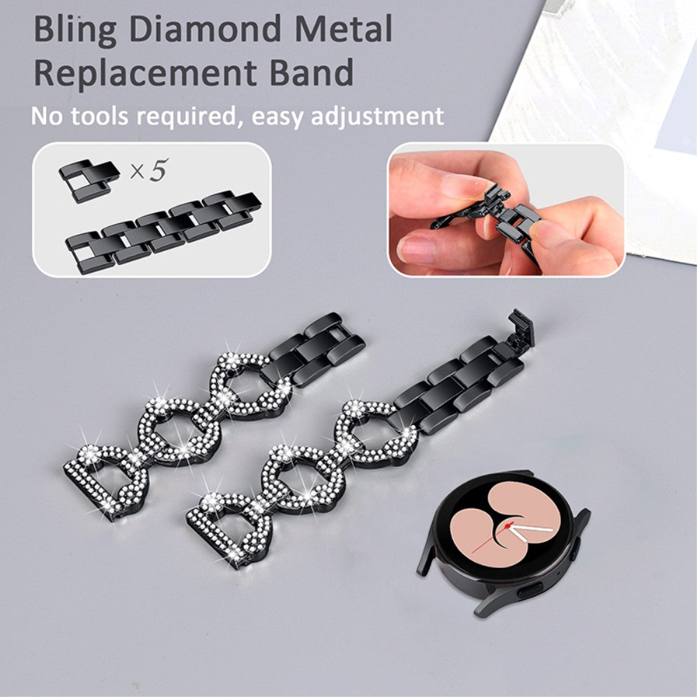 Garmin Vivoactive 3 / Garmin Vivoactive 3 Music Metal og Rhinsten Rem - Sort#serie_1