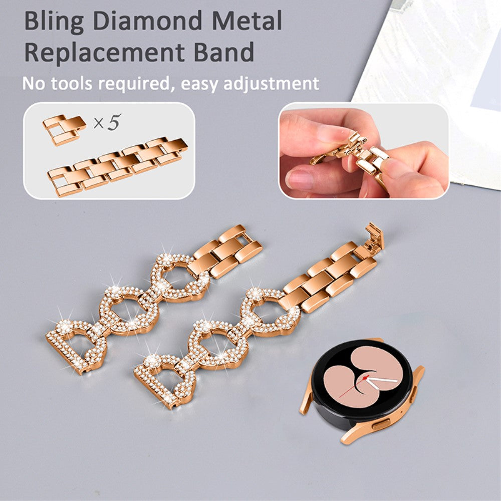 Garmin Vivoactive 3 / Garmin Vivoactive 3 Music Metal og Rhinsten Rem - Pink#serie_3