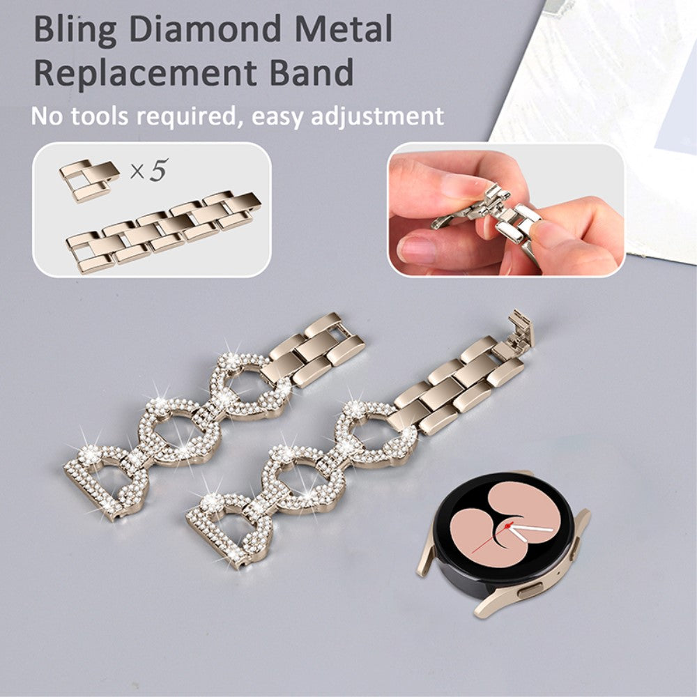 Garmin Vivoactive 3 / Garmin Vivoactive 3 Music Metal og Rhinsten Rem - Guld#serie_4