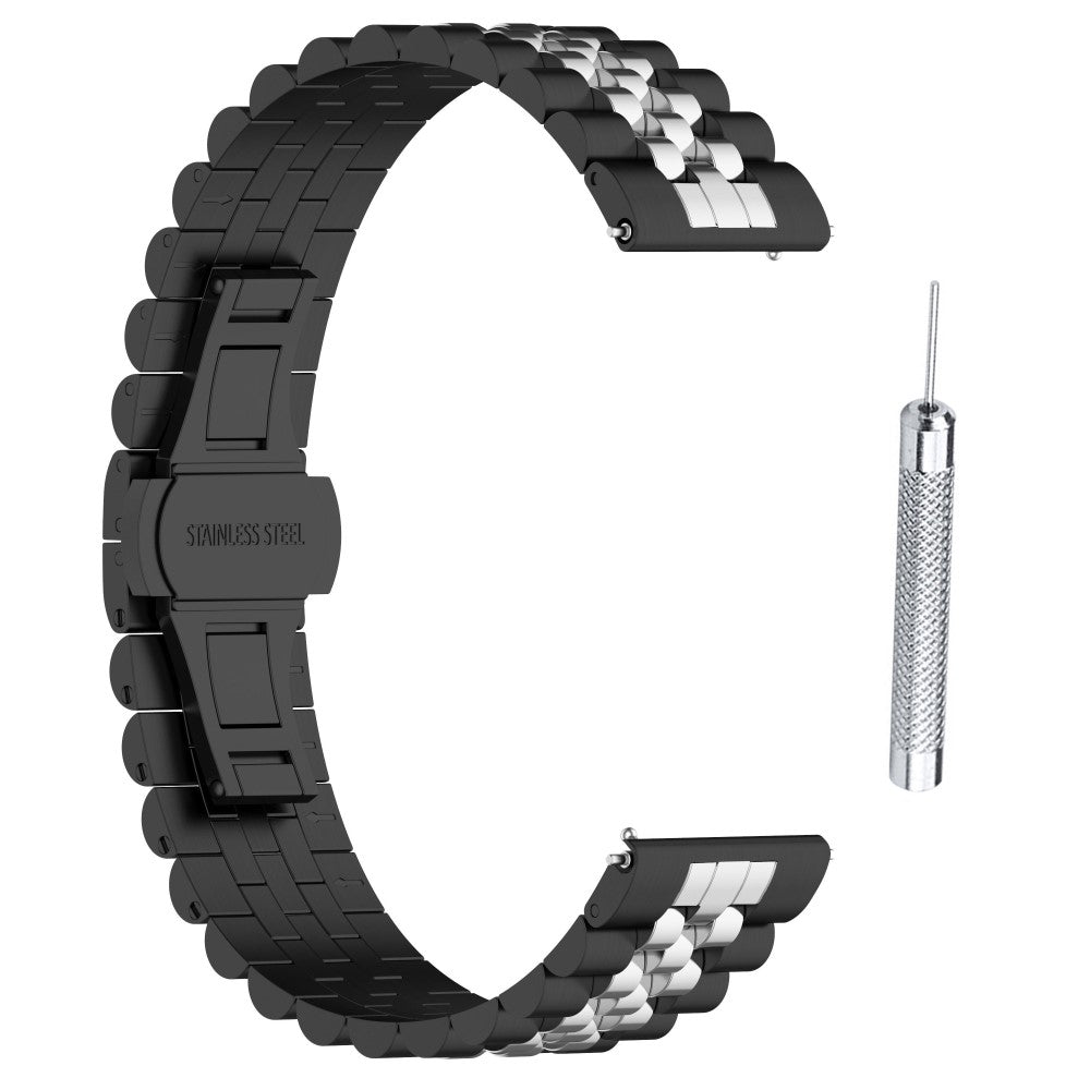 Meget Slidstรฆrk Metal Universal Rem passer til Garmin Smartwatch - Sort#serie_1