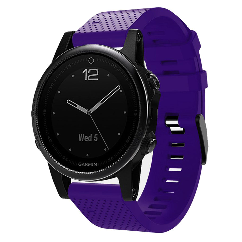 Mega hårdfør Garmin Fenix 5S Plus Silikone Rem - Lilla#serie_12