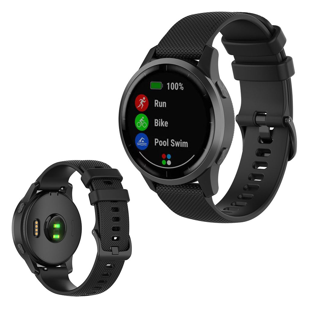 Kรธnt Garmin Vivoactive 4 Silikone Rem - Sort#serie_1