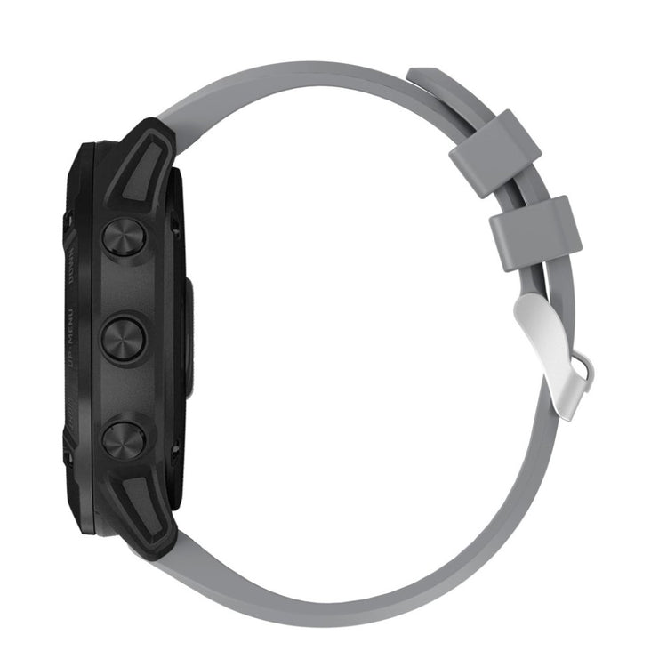 Sejt Garmin Fenix 6X Silikone Rem - Sølv#serie_3