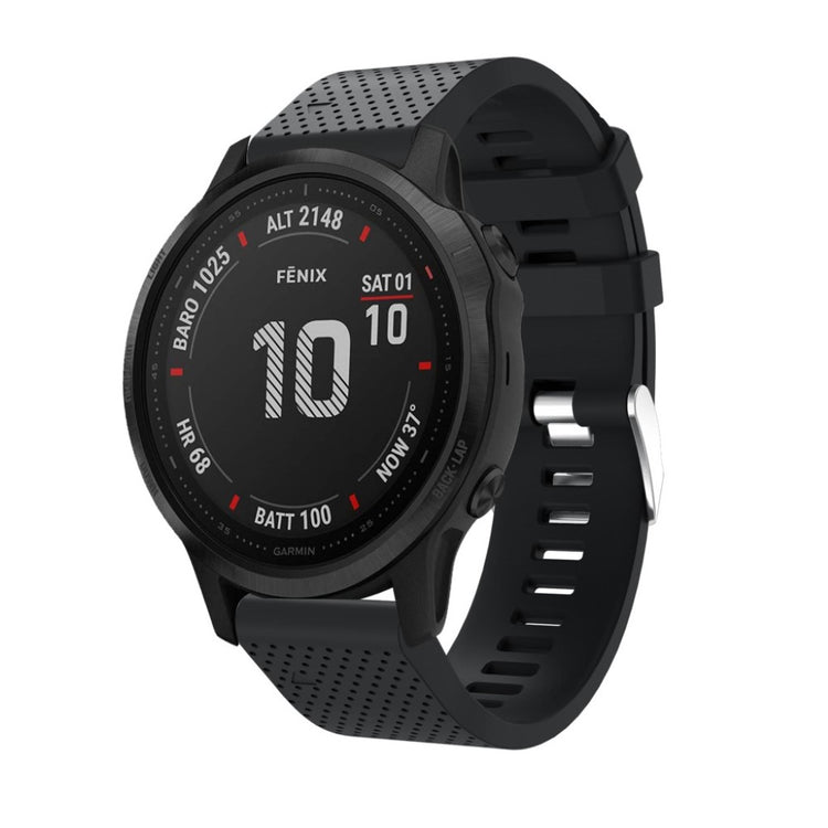 Helt vildt nydelig Garmin Fenix 6S Silikone Rem - Sort#serie_1
