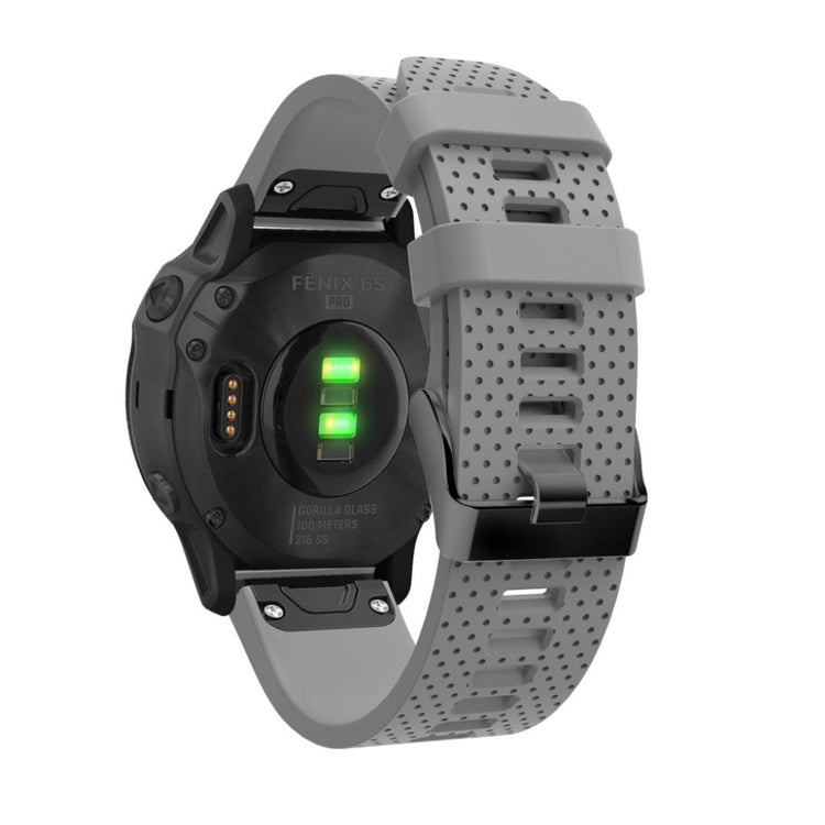 Helt vildt komfortabel Garmin Fenix 6S Silikone Rem - Sølv#serie_3