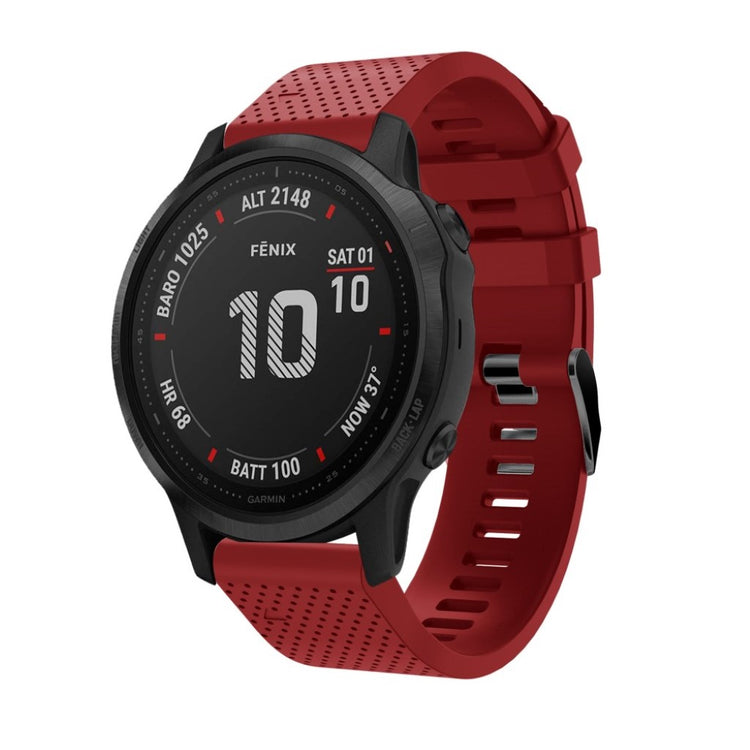 Helt vildt komfortabel Garmin Fenix 6S Silikone Rem - Rød#serie_4
