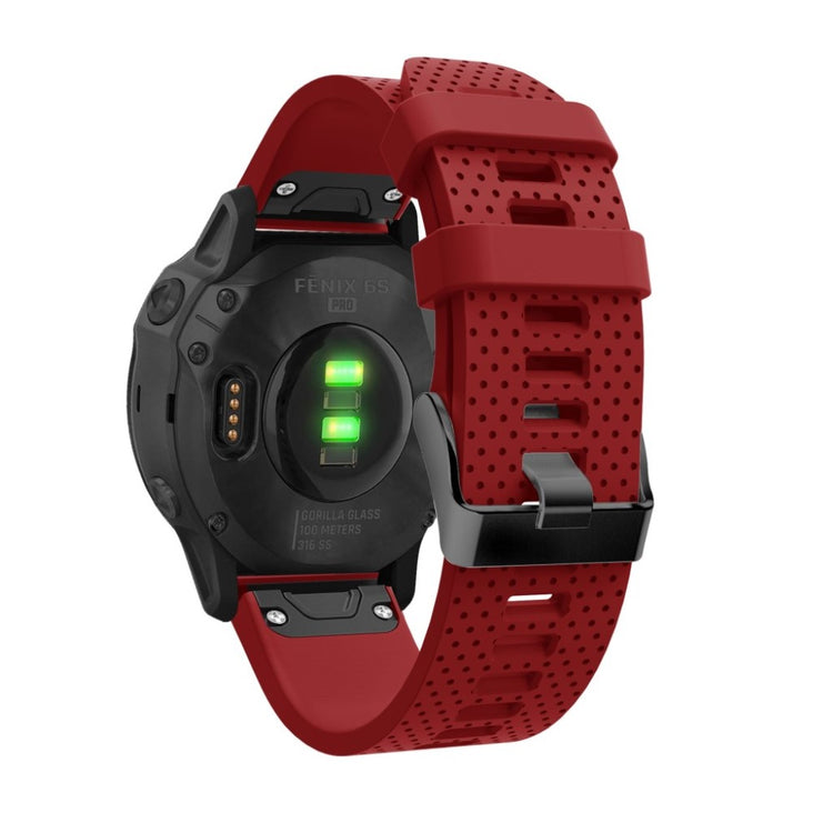 Helt vildt komfortabel Garmin Fenix 6S Silikone Rem - Rød#serie_4