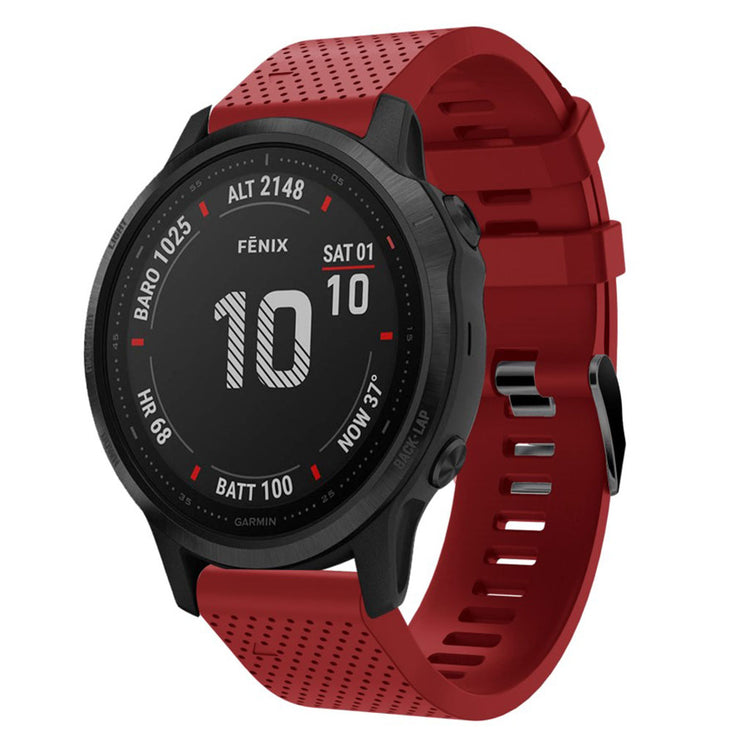 Helt vildt komfortabel Garmin Fenix 6S Silikone Rem - Rød#serie_4