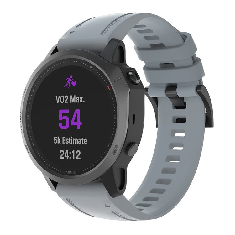 Smuk Garmin Fenix 6S Silikone Rem - Sølv#serie_3