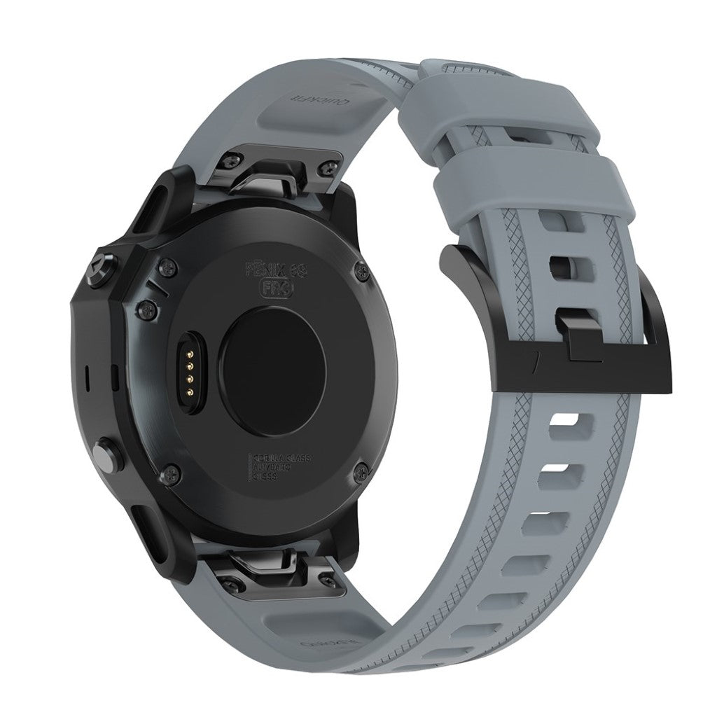 Smuk Garmin Fenix 6S Silikone Rem - Sølv#serie_3