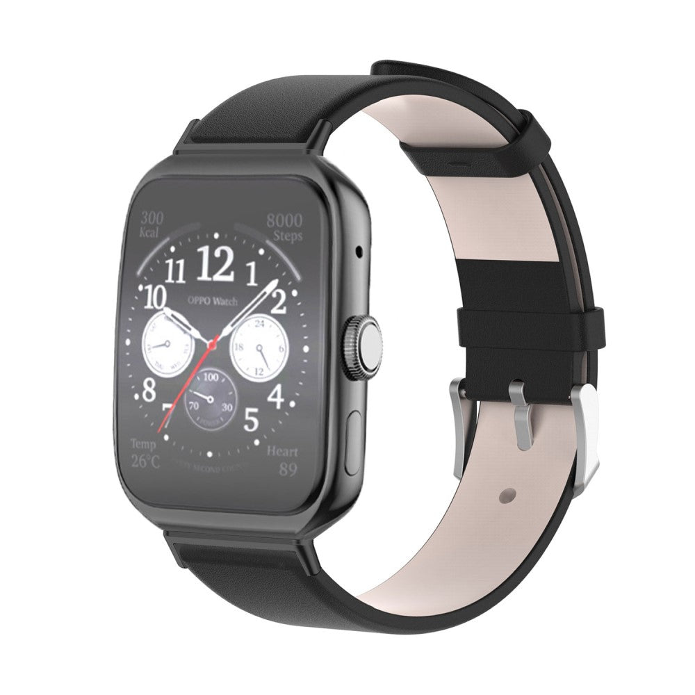 Mega holdbart Oppo Watch 3 Pro Kunstlรฆder Rem - Sort#serie_1
