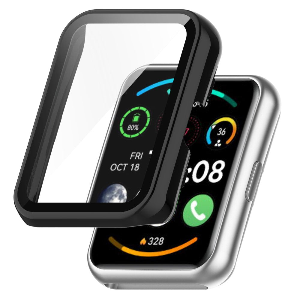 Super Pรฆnt Oppo Watch Free Cover med Skรฆrmbeskytter i Plastik og Hรฆrdet Glas - Sort#serie_1